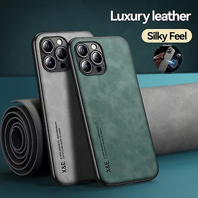 $10.52 • Buy For IPhone 14 13 12 11 Pro Max XS 8 7 SE3 Slim Leather Case Matte Magnetic Cover