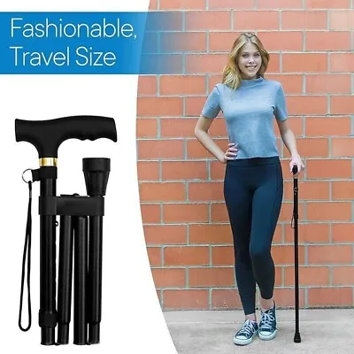 Cane Walking Stick Adjustable Folding Walking Aluminum Collapsible Travel Hiking • $6.89