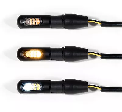 Mini Indicator Daytime Running Light Position Light LED Set Black Tinted Aluminum ECE Motorcycle • $64.08