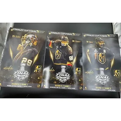 3 Posters 2018 Stanley Cup Playoffs Vegas Golden Knights Round 4 Game 1 2 5 S • $18
