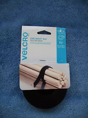 Velcro One Wrap Roll Bundling Strap Double Sided Hook Loop 12 Ft X 3/4 In Black • $8