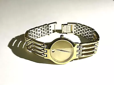 Movado Ladies Esperanza Gold Museum Bracelet Watch  88a11821 Stainless Steel • $429.99