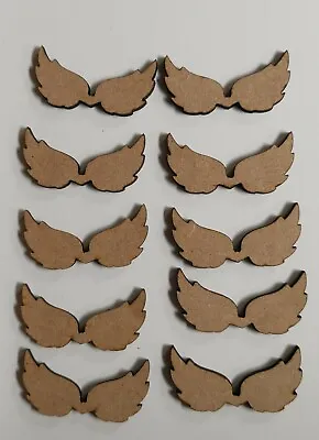 Wooden MDF Angel Wings Craft Shapes X20 Plain 50mm Embellishments • £2.85