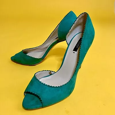 Zara Basic Collection Green Heels Open-toe Size 41 Euro 10 American Size • $21.50