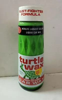 Vintage 1970s Turtle Wax T123 High Gloss Car Wax 18 Fl. Oz. Glass Bottle • $25