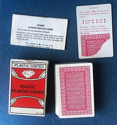 Vintage Magic Card Trick Adams Marked Deck With Key Card & Instructions • $6.95