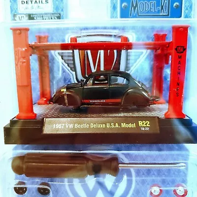 M2 Machines 1967 VW Beetle Deluxe U.S.A. Model Kit R32 18-22 Black For Sale  • $18