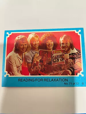 ABBA Trading Cards Australian Scanlens Blue Series - 71 Reading For Relaxation • $6