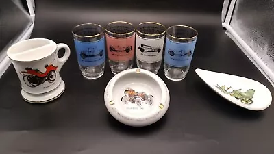 Vintage 70s Collectors Series Drink Glasses & Shaving Mug/ Ashtray/ Soap Dish. • $29.99