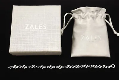 Zales Jeweler Flame Diamond Accent Sterling Silver Tennis Bracelet • $74.39