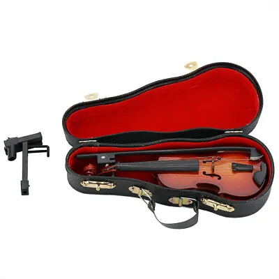 Wooden Miniature Violin Mini Musical Instrument Handheld Violin Toy For Home FD • $11.92
