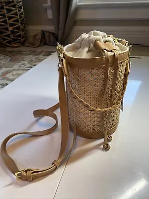 Tommy Bahama Women's Tan Beige Rattan Weaved Crossbody Or Short Handle Handbag • $65