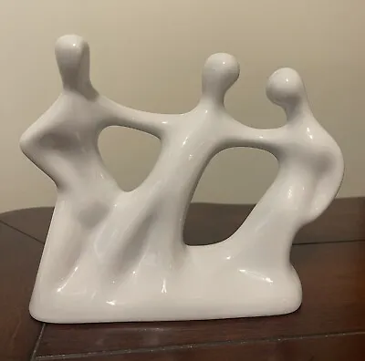 VTG Naaman Porcelain White Three Dancers Made In Israel  Mid Century Mod • $39
