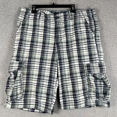 Canyon River Blues Mens Plaid Cargo Shorts Size 40 Cotton Tie Leg • $13.49