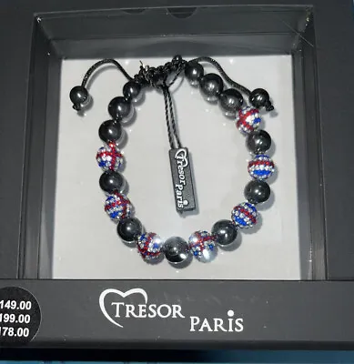 £28.95 • Buy New Tresor Paris Bracelet Union Jack Xmas Swarovski 10mm Mixed Crystals 018361
