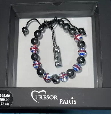 £28.95 • Buy Tresor Paris Bracelet Union Jack Royal Coronation Swarovski 10mm Mixed Crystals