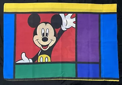 Disney Mickey Mouse Goofy 90's VTG Color Block Double Sided Standard Pillowcase  • $3.59