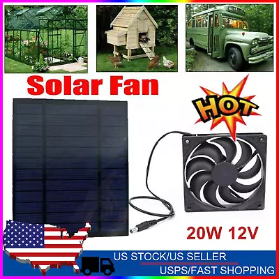 Solar Powered Cool Fan Portable Mini Ventilator Greenhouse Pet Dog Chicken House • $16.99