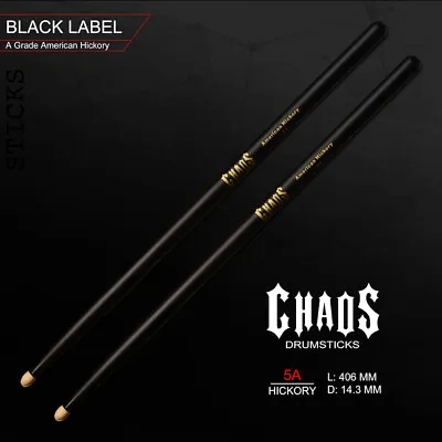 $24 • Buy Drum Sticks Chaos 5a Black & Gold Drumsticks Drum Sticks