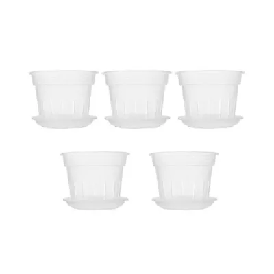 $34.61 • Buy 4 Inch 5 Pack Orchid Pots With Holes And Saucers Clear Plastic Plant Flower Pots