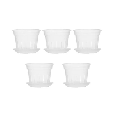 $34.61 • Buy 4 Inch 5 Pack Orchid Pots With Holes And Saucers Clear Plastic Plant Flower Pots