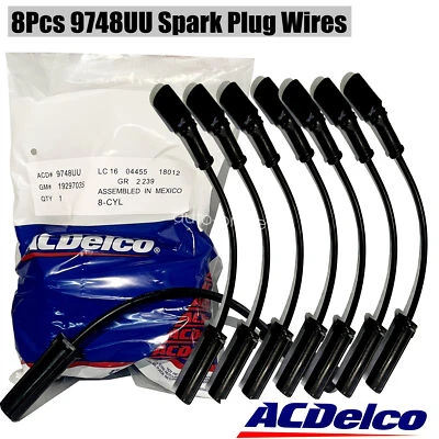 $29.99 • Buy Genuine 8Pcs ACDelco Spark Plug Wire 9748UU Set Kit For GM Truck SUV Van V8