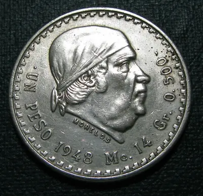 ZALDI2010 - Mexico 1 Peso Of 1948 Silver • £17.04