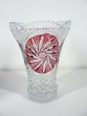 £42.57 • Buy Heavy Vase Acceptance Hut Lead Crystal Ejector Star H=24 Cm Ø=17 Cm 2.36 Kg