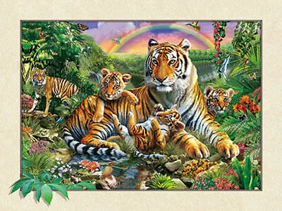 TIGER FAMILY - 3D / 5D LENTICULAR TIGER PICTURE 400mm X 300mm (NEW) • £7.95