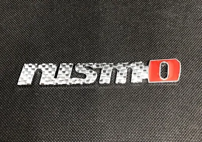 Nismo GTR R35 R34 R33 R32 Badge Rear Emblem Sticker Large Silver Carbon Weave • £5.49