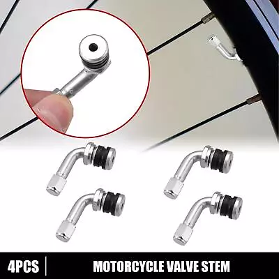 4pcs 90 Degree Tyre Valve Stem Extension Extenders For Motorcycle Silver Tone • $12.96