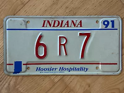 Unique 1991 Indiana License Plate 6 R 7 Republican Hoosier Hospitality Mid West • $25.95