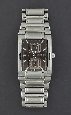 Used Kenneth Cole All Stainless Steel Rectangular Watch KC3605 A-126-07 • $29.99