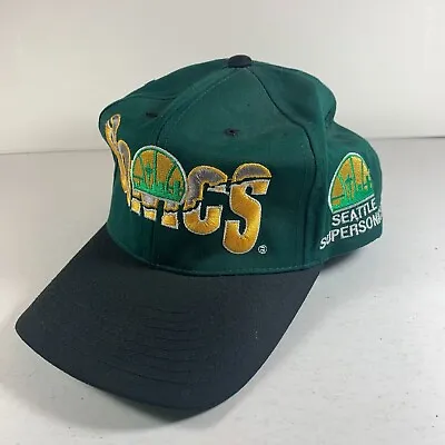 Vintage Seattle Supersonics Sonics Baseball Cap Snapback Hat Embroidered • $35