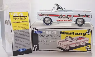 1964 Ford Mustang Official Pace Car Pedal Vehicle Die-cast Metal New In Box NIB • $40