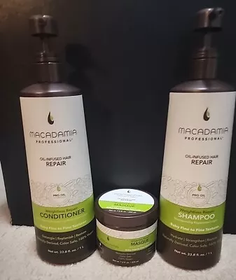 Lot Of 3 Macadamia Weightless Repair Shampoo/Conditioner 33 Oz/Hair Mask 7.5 Oz • $74.99
