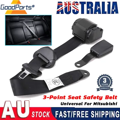 Fit For Mitsubishi 3-Point Universal Seat Sash Belt Retractor + Hard Stalk Black • $32.30