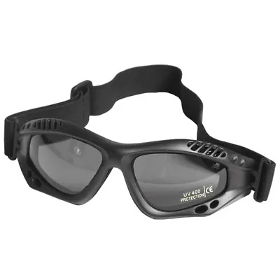 Army Tactical Commando Air Pro Goggles Paintball Tinted Smoke Lens Black Frame • £23.95