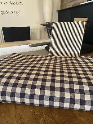 Beautiful Laura Ashley Check / Gingham Fabric Vintage - Charcoal & Sand • £75