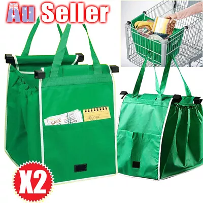 Portable Totes Reusable Shopping Bag Eco Storage Grocery Trolley Cart Foldable • $15.75