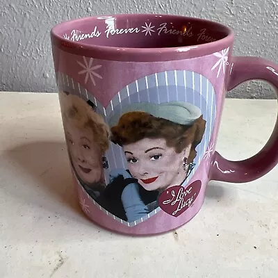 I Love Lucy Friends Forever Coffee Mug Cup Lucy And Ethel Pink • $9.98