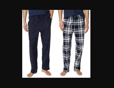 Nautica Men XXL Pajama Bottoms 2-Pack Plaid Blue Fleece With Pockets New • $25.20