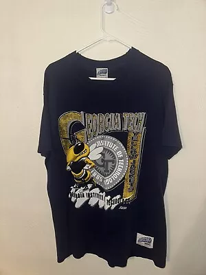 Vintage Georgia Tech Yellow Jackets Graphic Single Stitch T Shirt Size XL • $29.99