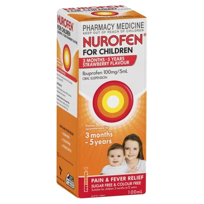 $24.95 • Buy Nurofen Children 3 Months- 5 Years Strawberry Suspension Pain Fever Relief 100ml