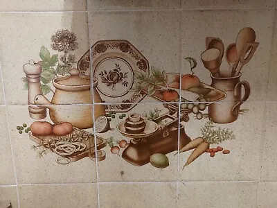 Vintage/Retro Kitchen Tiles Sandy Colour Plain And With Pattern Mosaic Crafts • £1