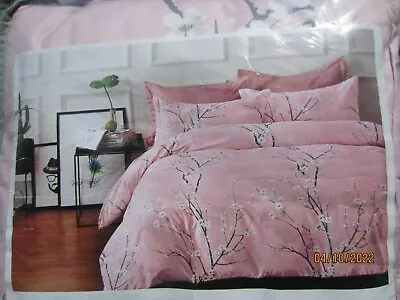 Hiview Sakura Pink Cherry Blossom Cal King 3 Piece Duvet Cover • $50