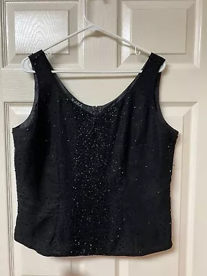 J Kara New York Women's Black Beaded Sleeveless Blouse Dressy XXL • $8.99