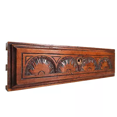 Rosette Wood Carving Pediment Trim 15.08 In Antique French Architectural Salvage • $149