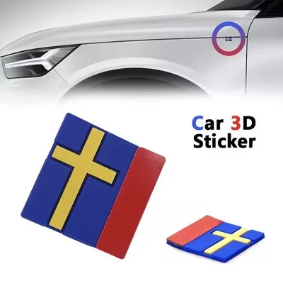 X2 Sweden Swedish Flag Rubber Tag Badge For Volvo SAAB Polestar. UK SELLER • £4