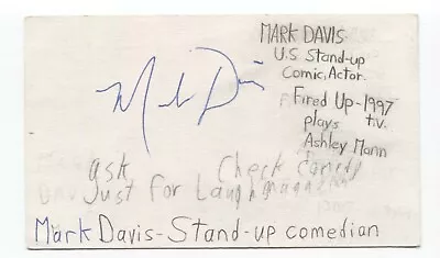 Mike Davis Signed Index 3x5 Card Autographed Signature Comedian Actor • $45